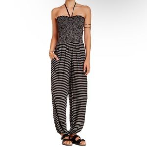 Free People Black Balloon Jumpsuit